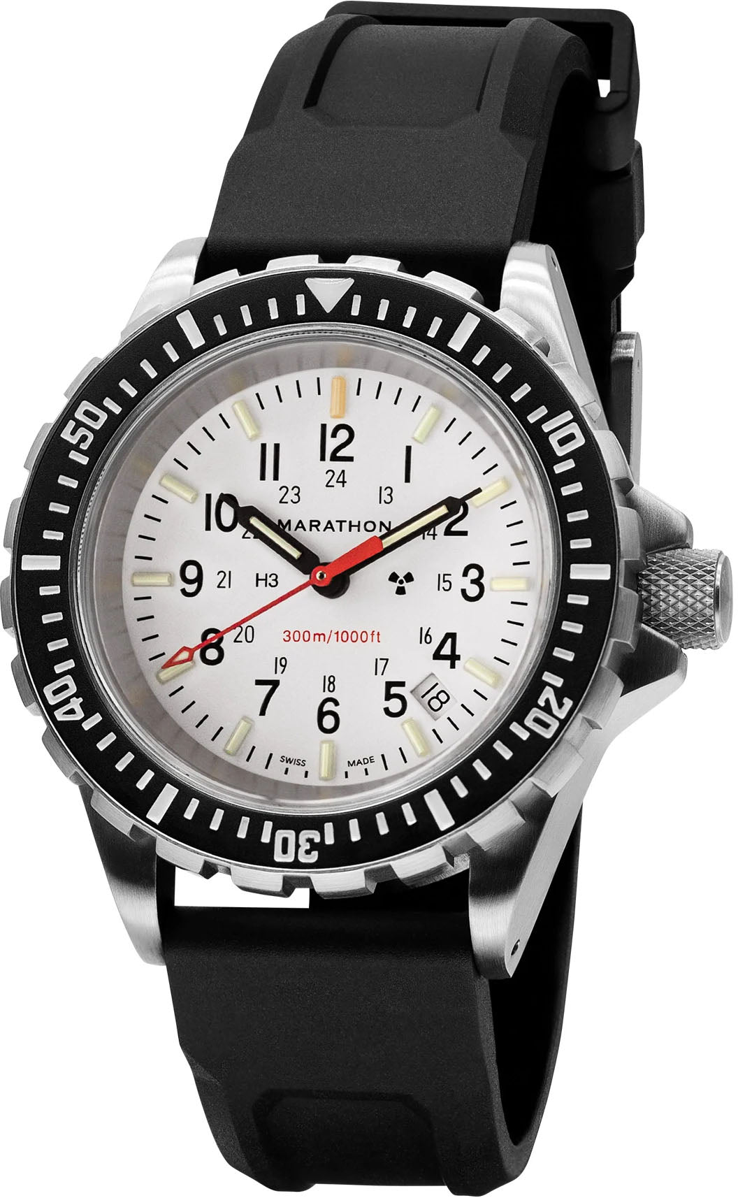 Marathon Watch Dive Large Arctic Edition Divers Quartz TSAR - White