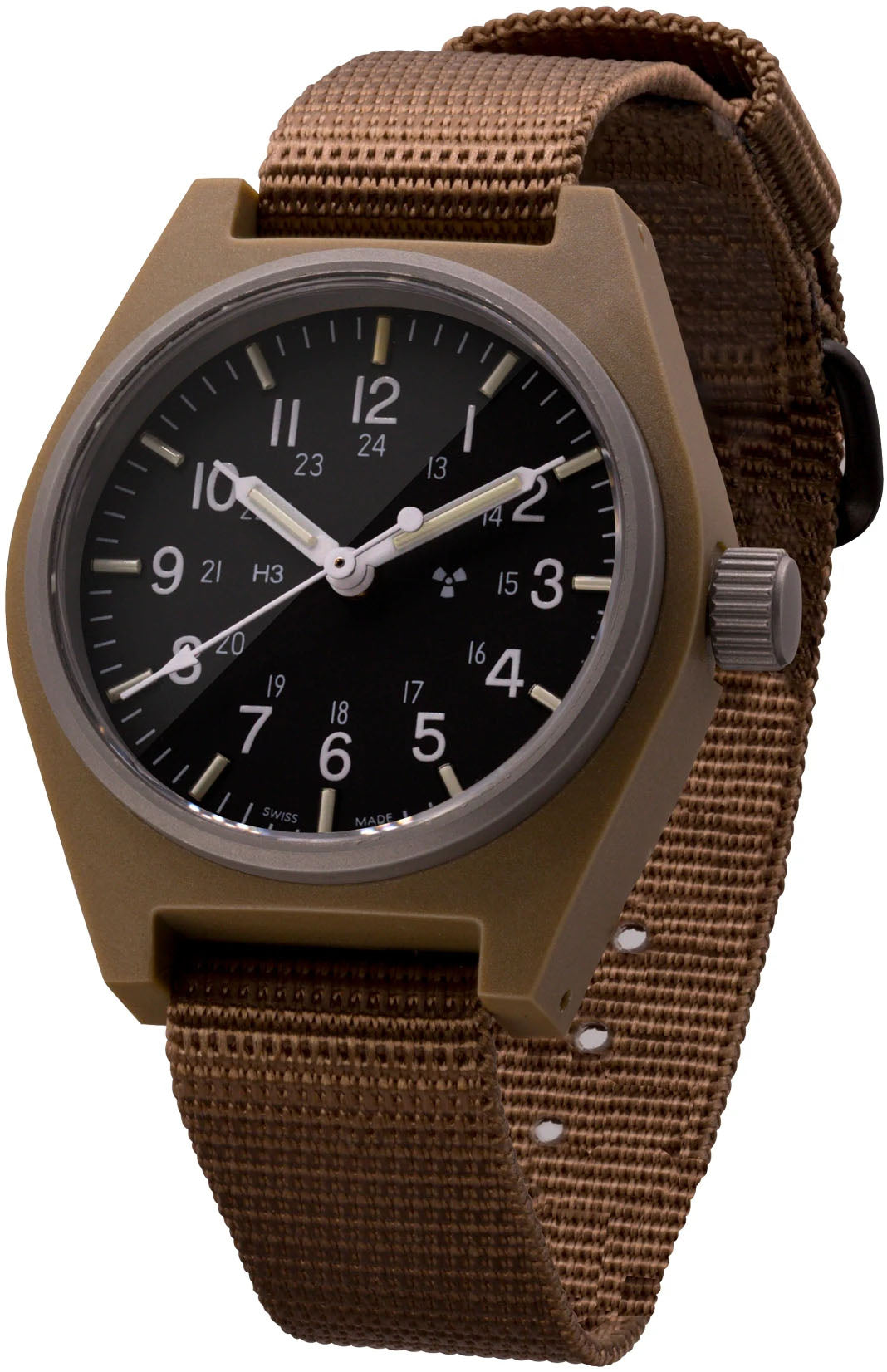 Marathon Watch General Purpose Desert Tan Quartz GPQ - Black