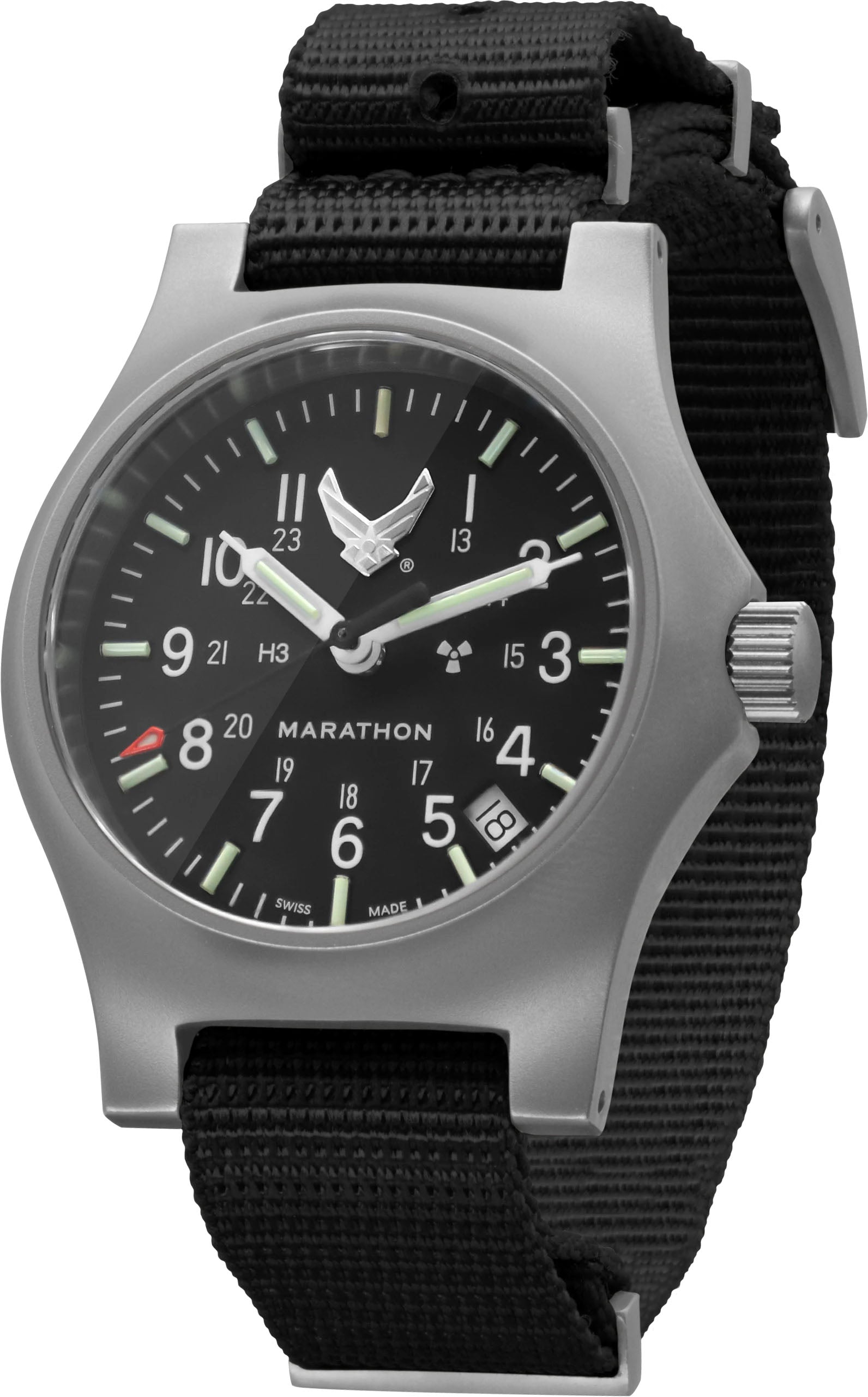 Marathon Watch USAF Collection Official USAF Re-Issue GP Quartz With Date GPQ - Black