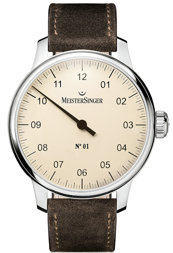 MeisterSinger Watch N. 01 Mens Suede Dark Brown