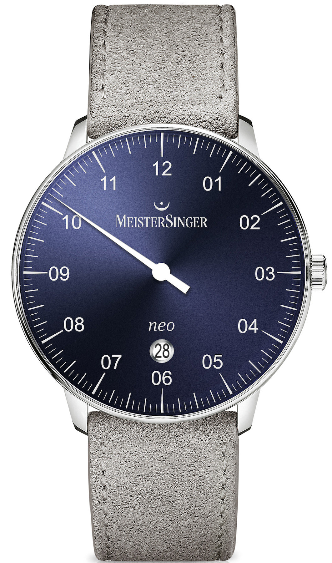 MeisterSinger Watch Neo Plus Suede Grey - Blue