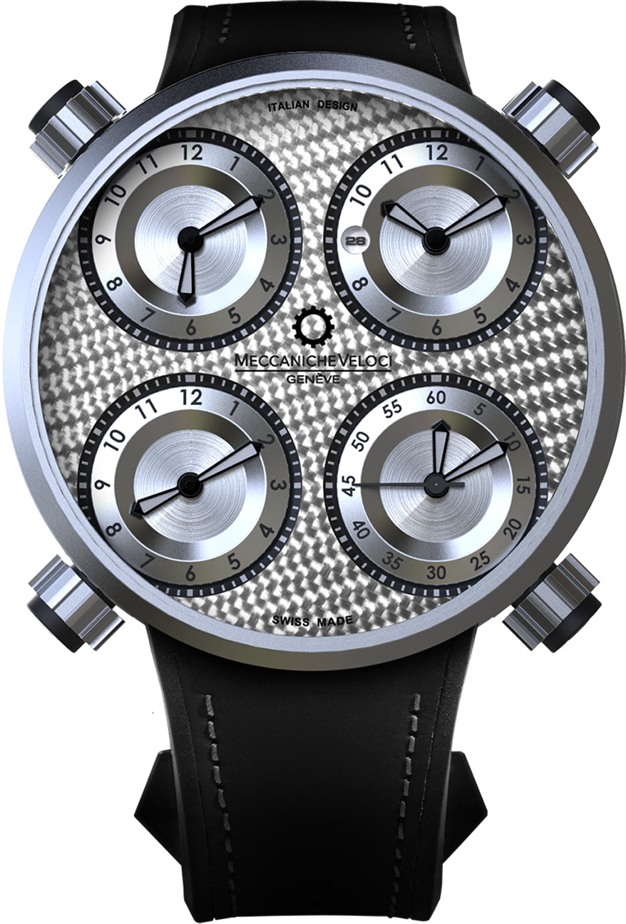 Meccaniche Veloci Watch Quattrovalvole TexNero - Silver