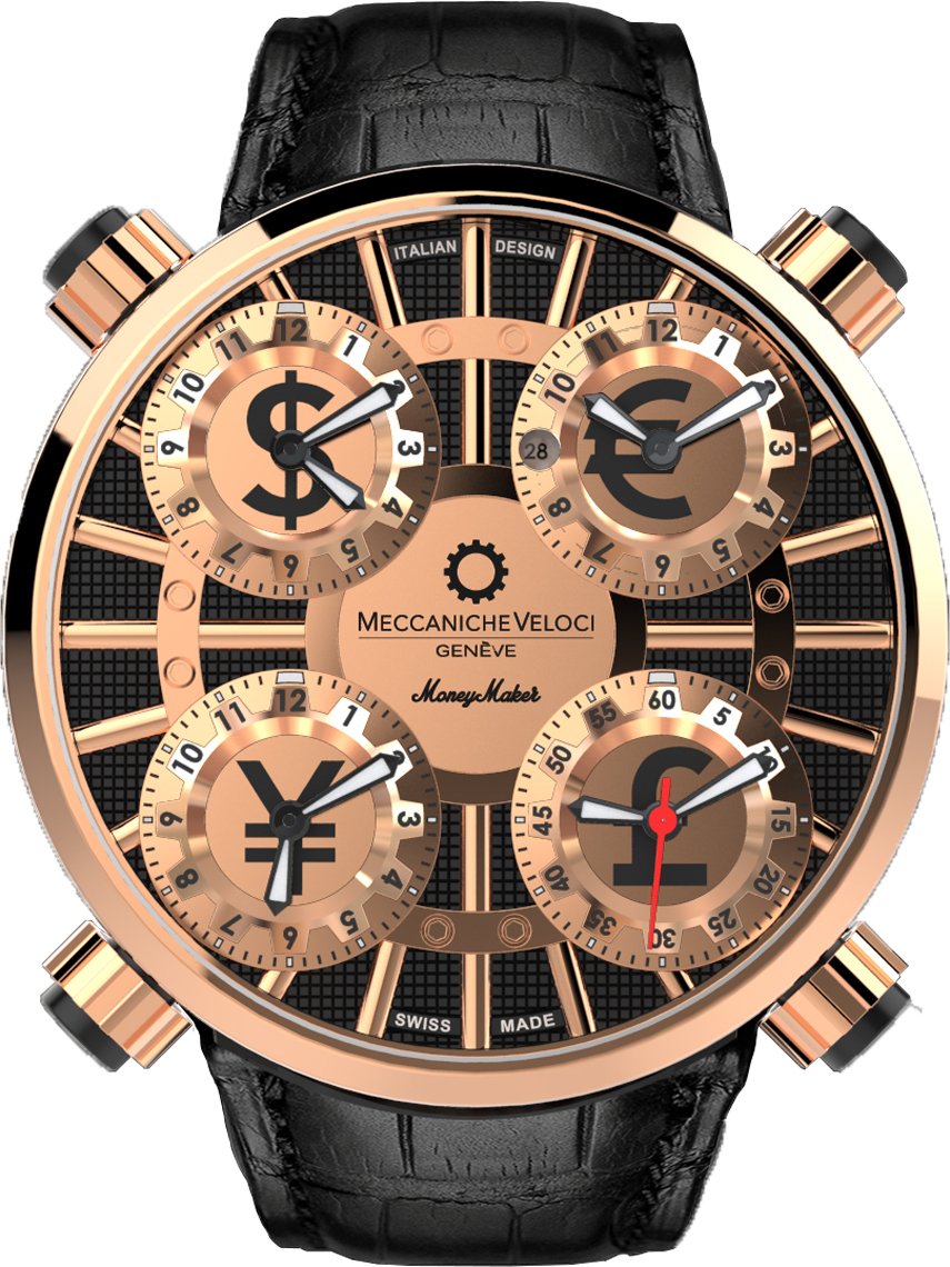 Meccaniche Veloci Watch Quattrovalvole MoneyMaker Gold Limited Edition - Black