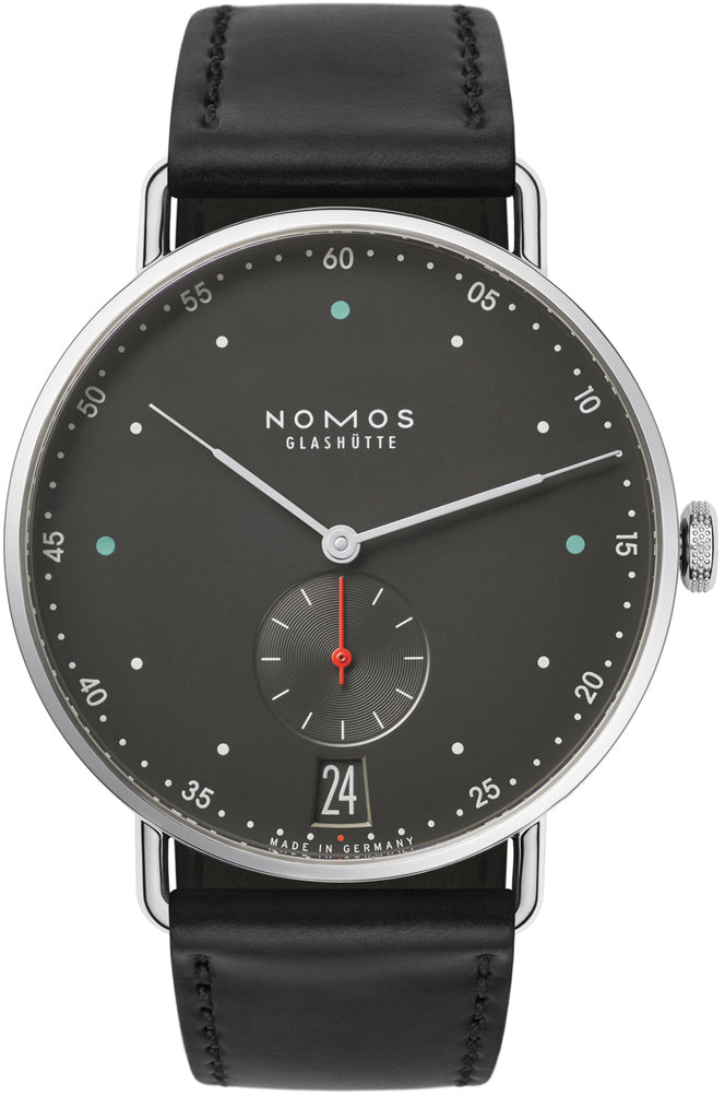 Nomos Glashutte Watch Metro 38 Datum Urban Black Sapphire Crystal - Black