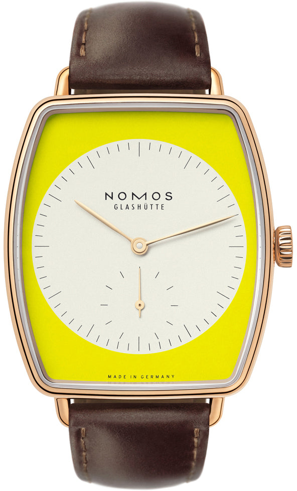 Nomos Glashutte Watch Lux Cicada Sapphire Crystal - Yellow