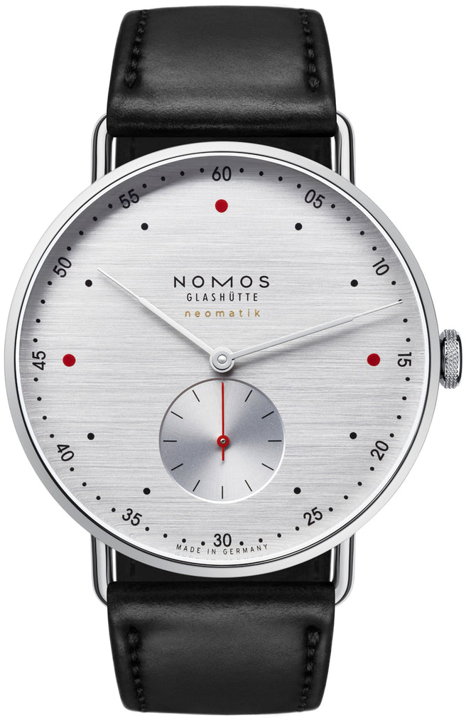 Nomos Glashutte Watch Metro Neomatik 39 Silvercut Sapphire Crystal - Silver
