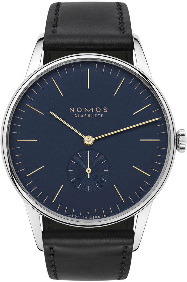 Nomos Glashutte Watch Orion 38 Midnight Blue Steel Back - Blue