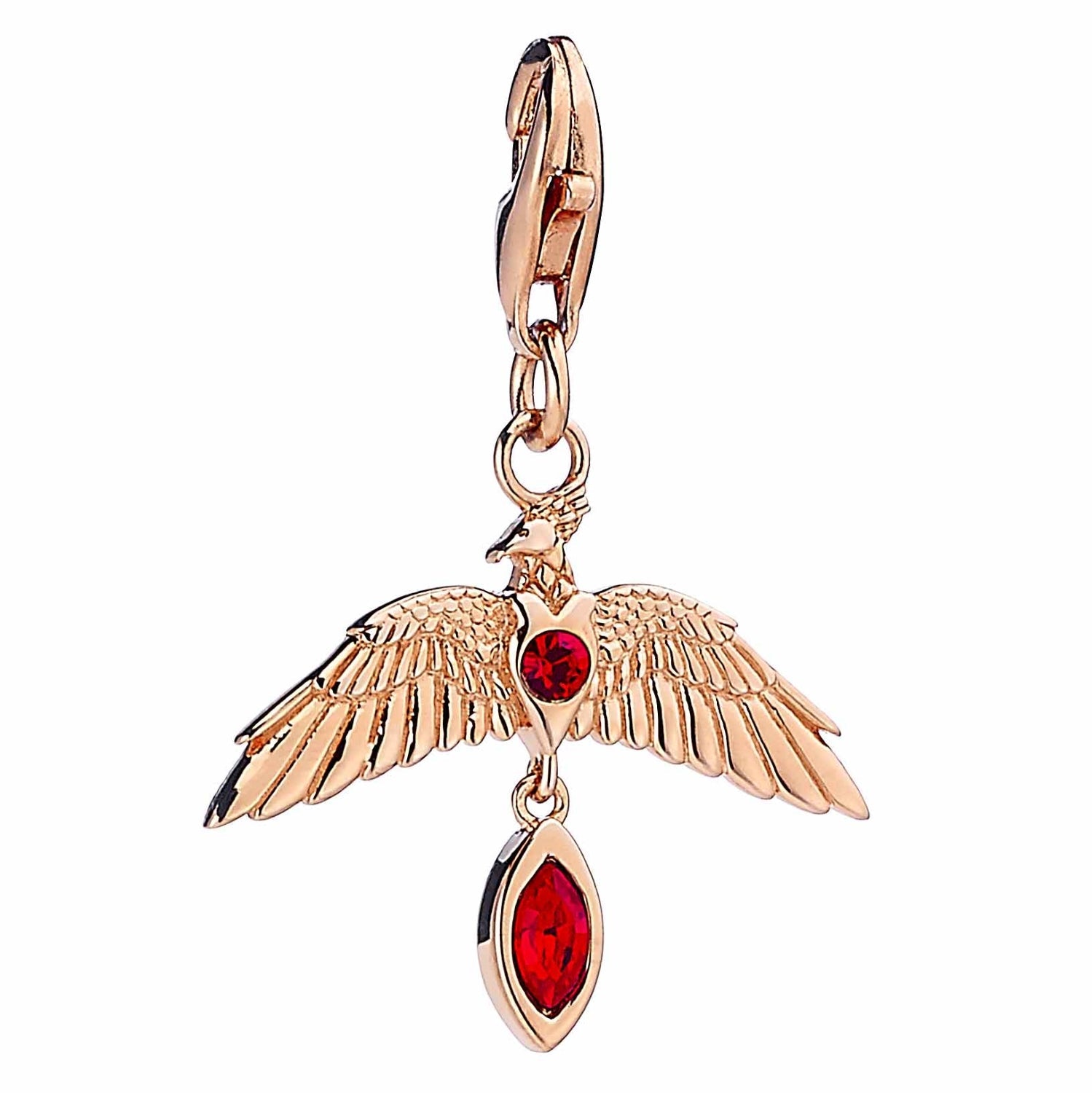 Official Harry Potter Rose Gold Plated Sterling Silver Fawkes Clip On Charm - Gold