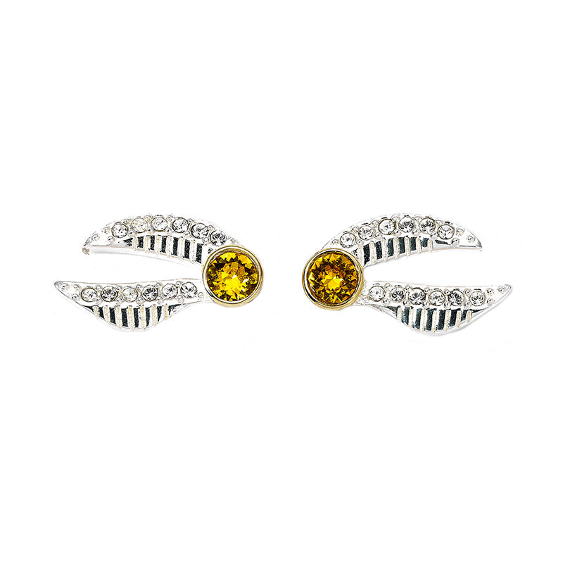 Official Harry Potter Sterling Silver Golden Snitch Embellished Stud Earrings