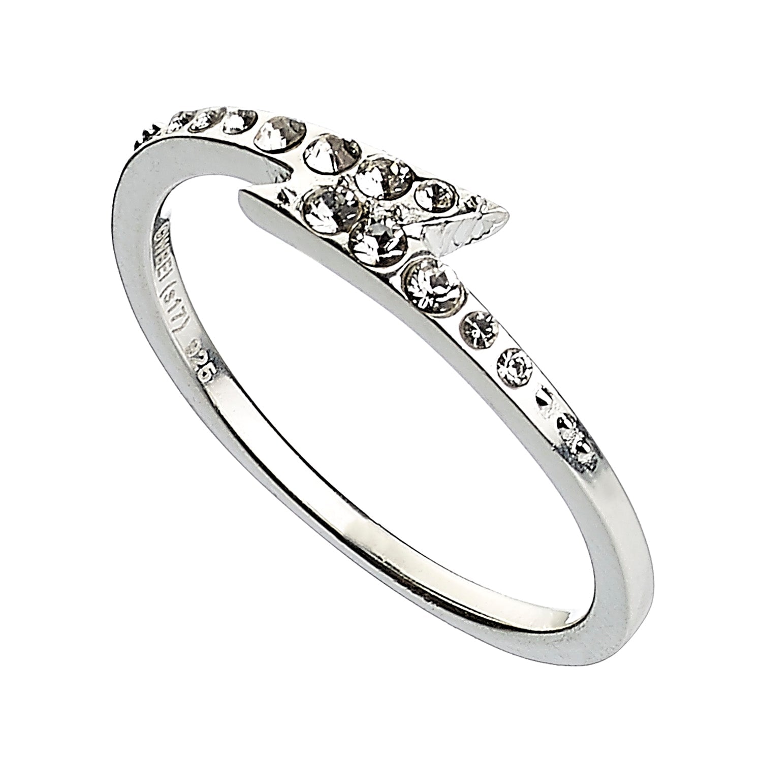 Official Harry Potter Sterling Silver Lightning Bolt Embellished Ring - M