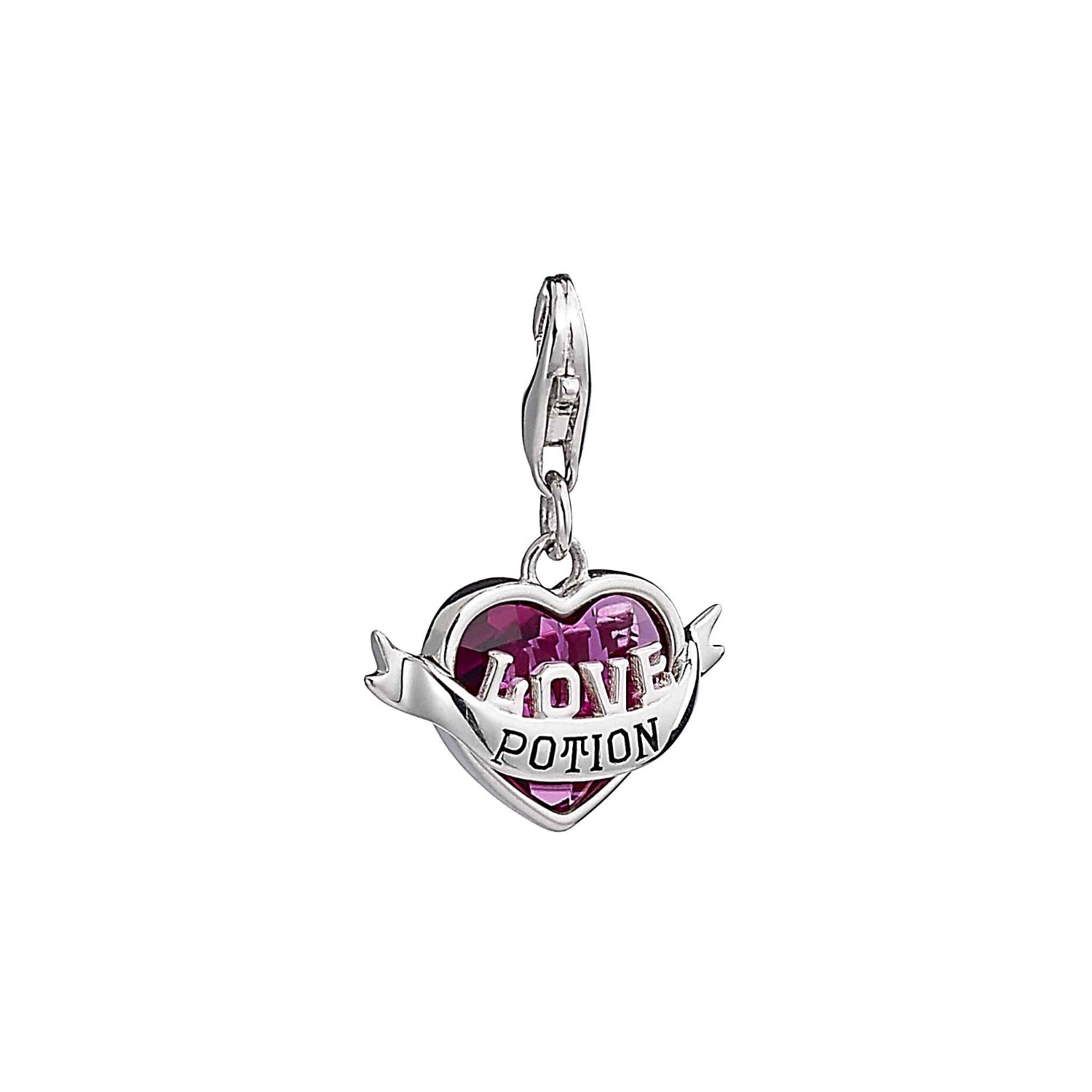 Official Harry Potter Sterling Silver Love Potion Crystal Clip On Charm - Silver