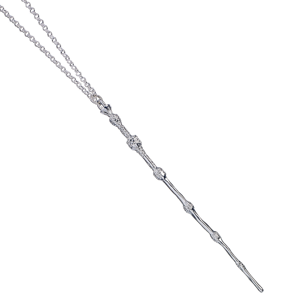 Official Harry Potter Sterling Silver Professor Dumbledore Wand Necklace - Silver