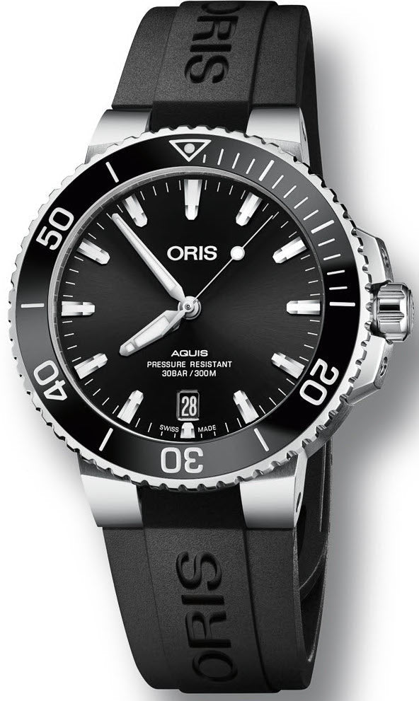 Oris Watch Aquis Date Rubber - Black