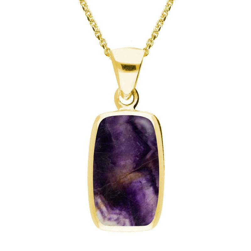9ct Yellow Gold Blue John Dinky Barrel Necklace - Option1 Value Yellow Gold