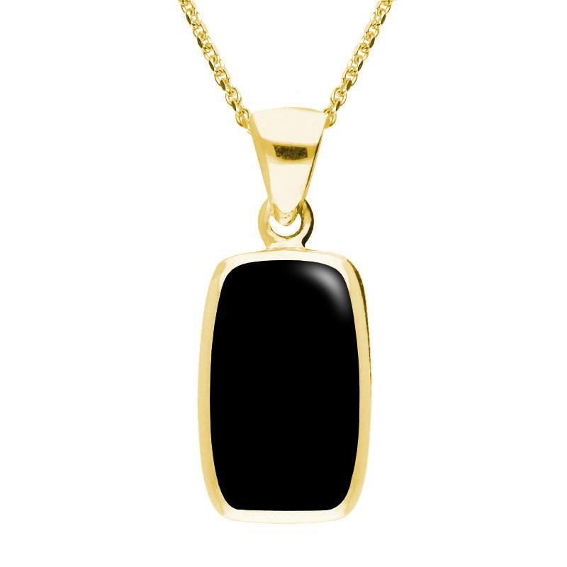 9ct Yellow Gold Whitby Jet Dinky Barrel Necklace - Option1 Value Yellow Gold