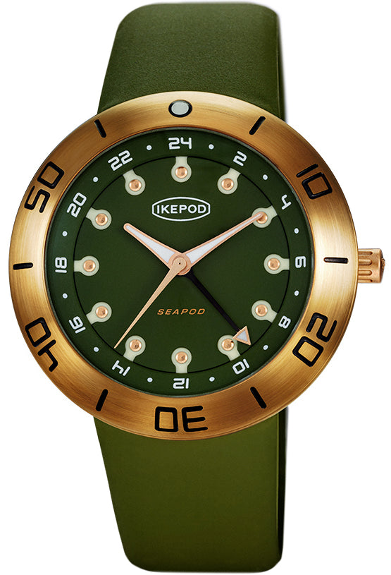 Ikepod Watch Seapod GMT Bronze Yves Green Limited Edition