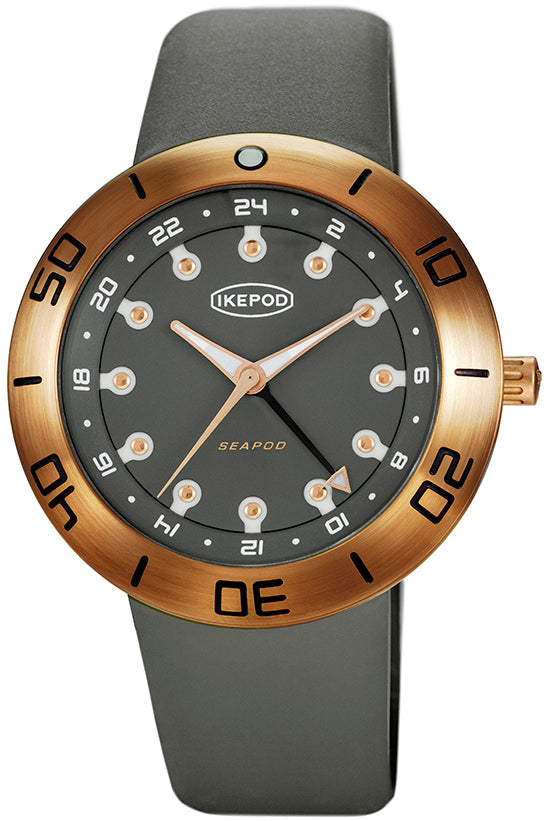 Ikepod Watch Seapod S004 GMT Bronze Archi Grey Limited Edition