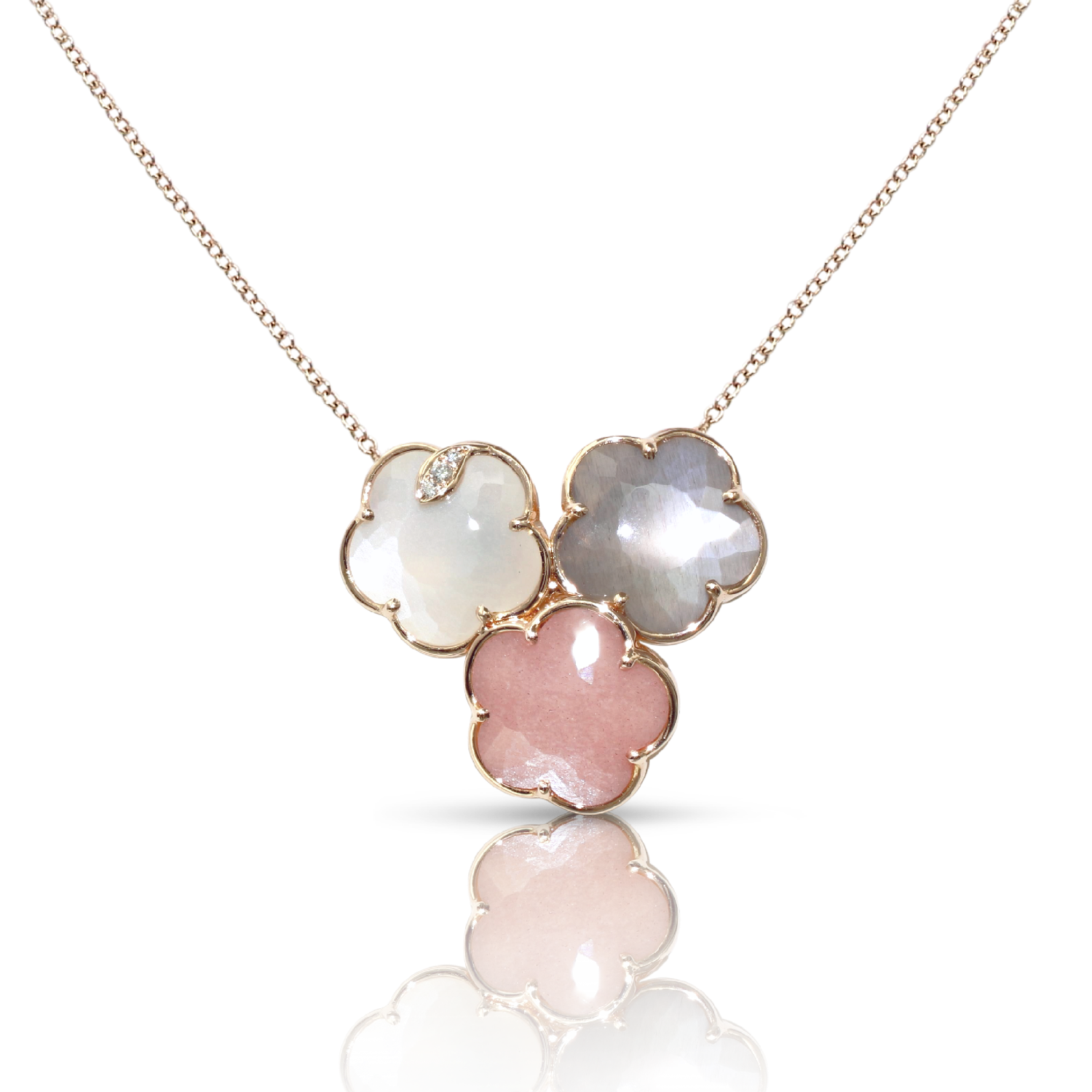 Pasquale Bruni Bouquet Lunaire 18ct Rose Gold Diamond Moon Gems Necklace