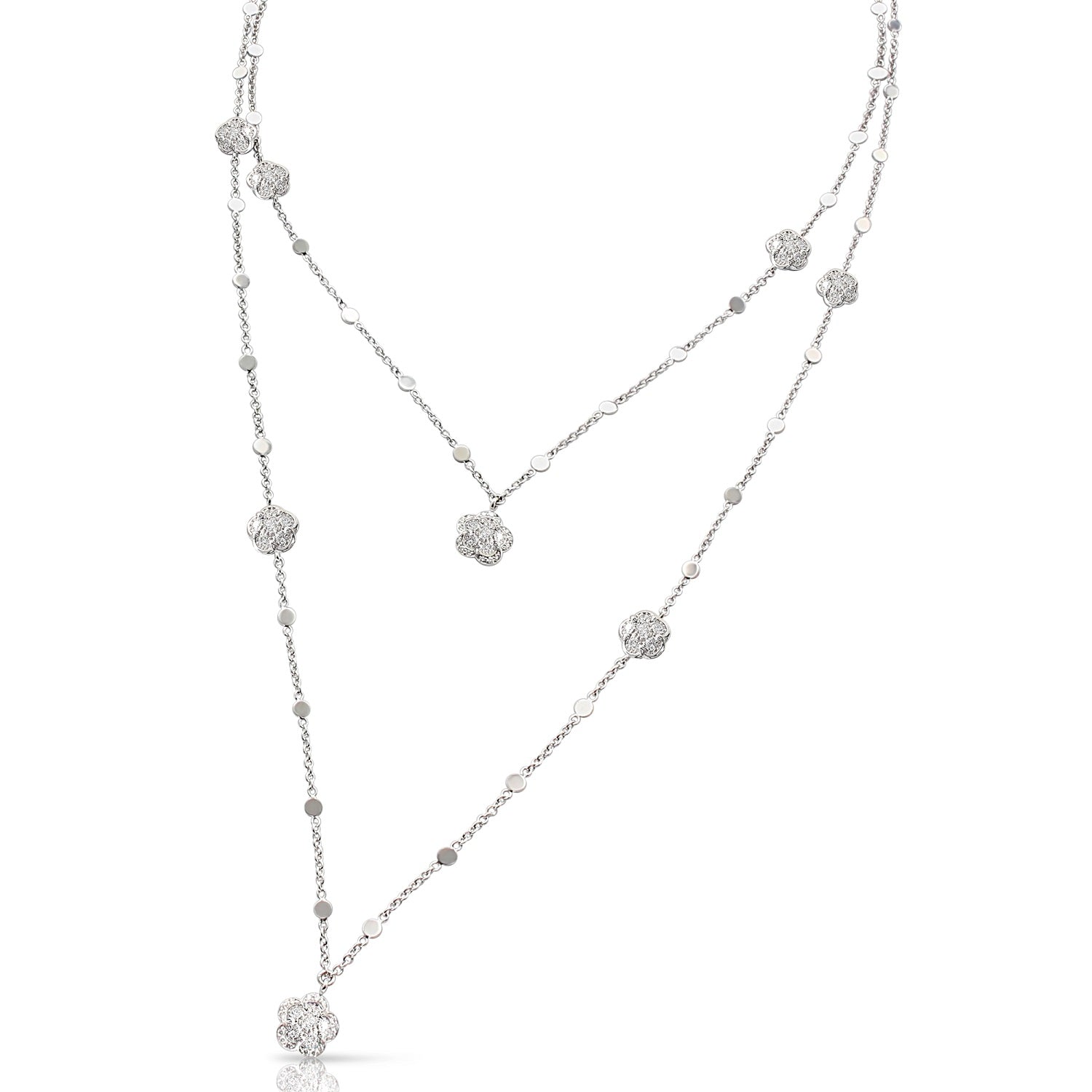 Pasquale Bruni Figlia Dei Fiori 18ct White Gold 1.50ct Diamond Sautoir Necklace - Gold