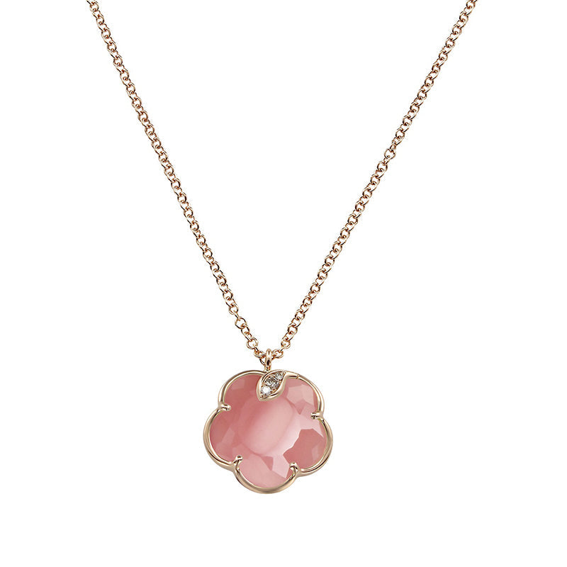 Pasquale Bruni Petit Joli 18ct Rose Gold White and Champagne Diamond Chalcedony Necklace - Gold