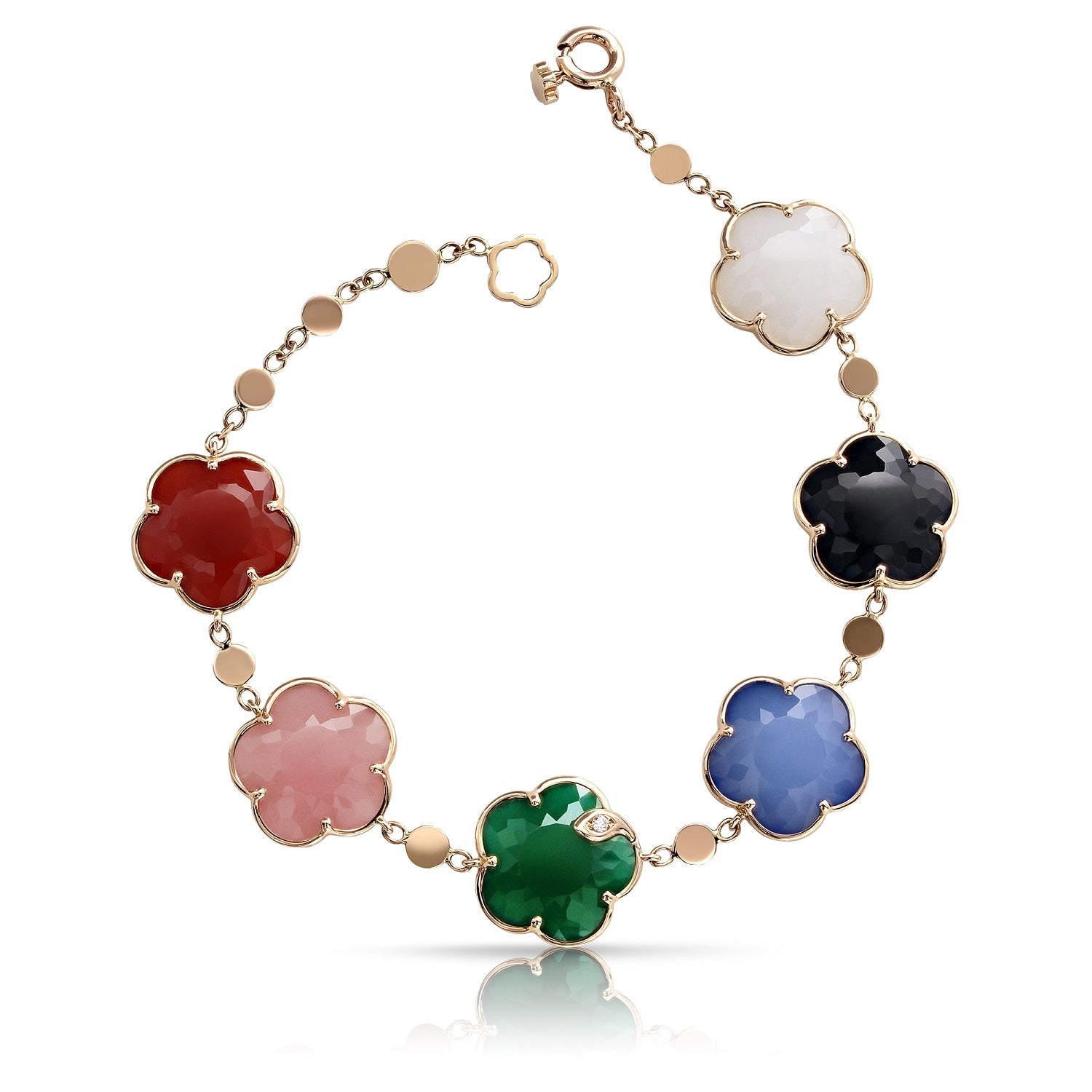 Pasquale Bruni Petit Joli Bouquet 18ct Rose Gold Multicoloured Gemstone Diamond Bracelet - Gold