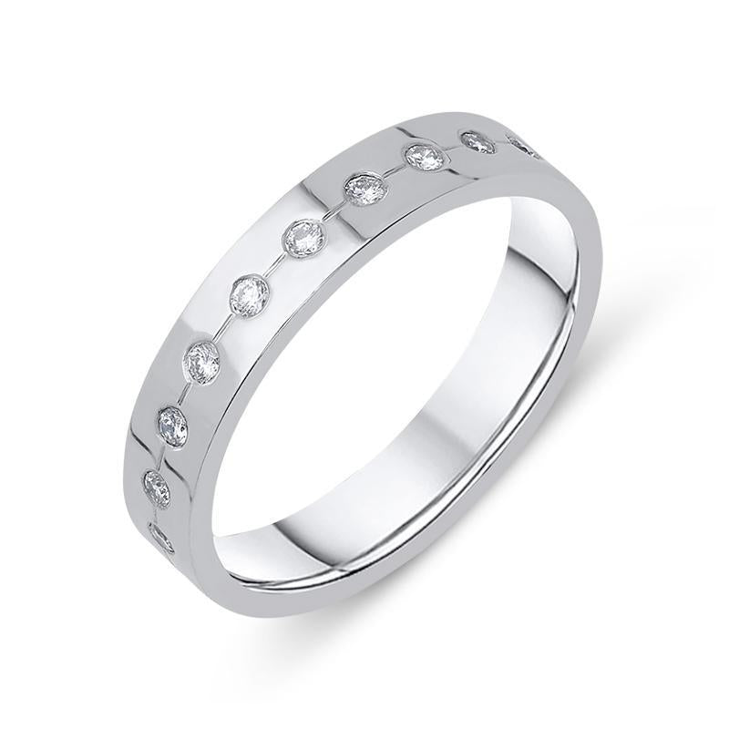 Platinum 0.17ct Diamond Brilliant Cut Wedding Ring D - P