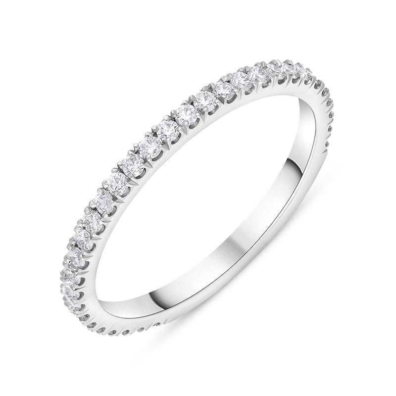 Platinum 0.30ct Diamond Brilliant Cut 3/4 Eternity Ring D - L