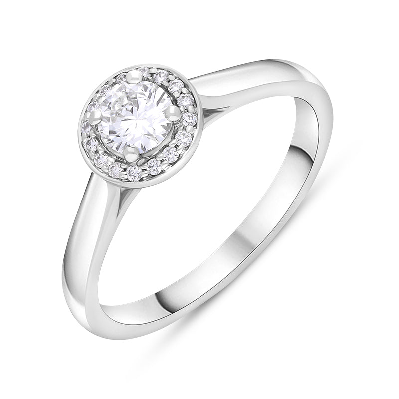 Platinum 0.37ct Diamond Round Cluster Ring