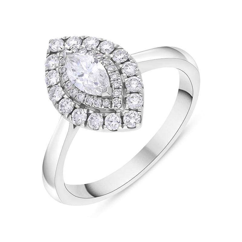 Platinum 0.72ct Diamond Marquise Pave Ring - M