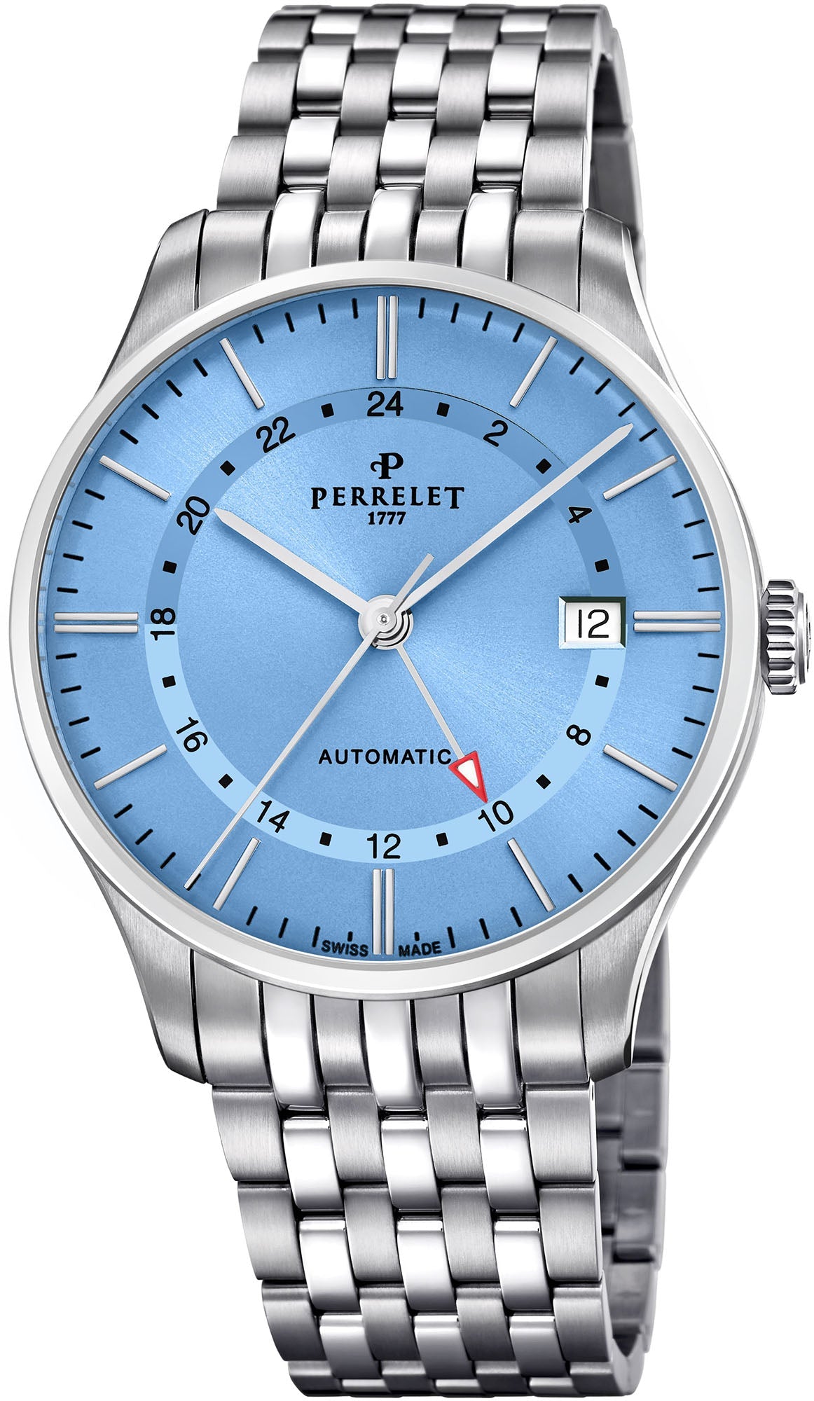 Perrelet Watch Weekend GMT Ice Blue Bracelet