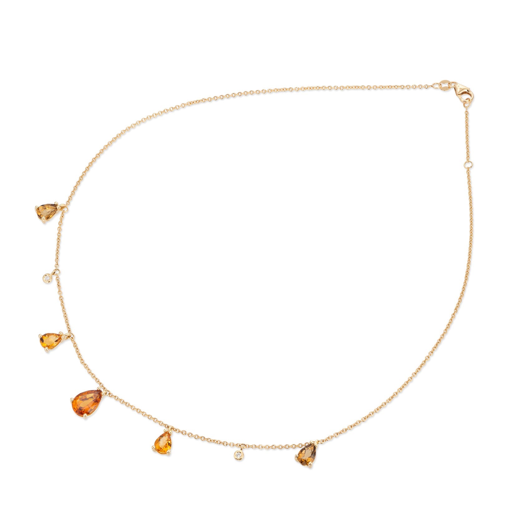 Ponte Vecchio Iris 18ct Yellow Gold Citrine Diamond Chain Necklace