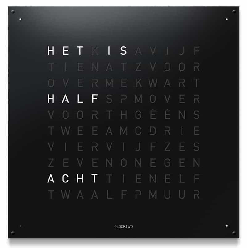 QLOCKTWO 180 Black Pepper Wall Clock 180cm - Black