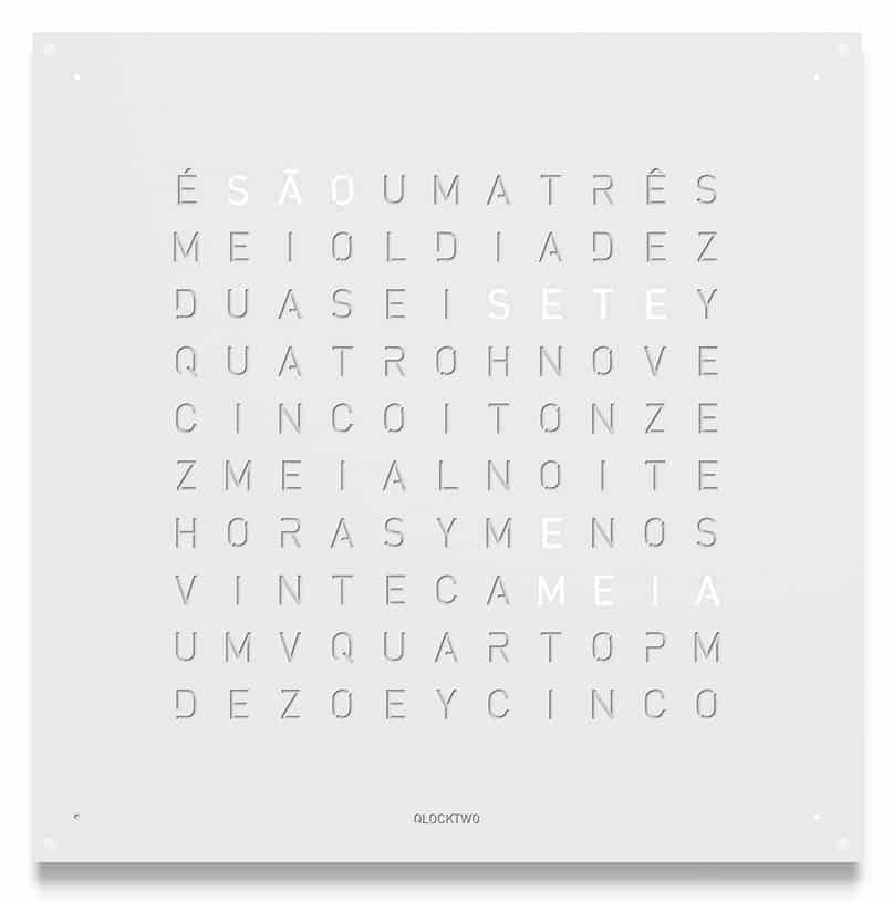 QLOCKTWO 180 White Pepper Wall Clock 180cm - White