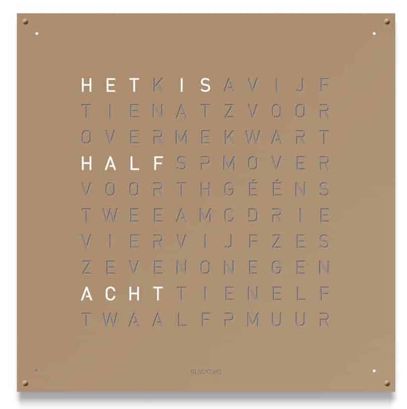 QLOCKTWO 180 Hazelnut Wall Clock 180cm - Brown