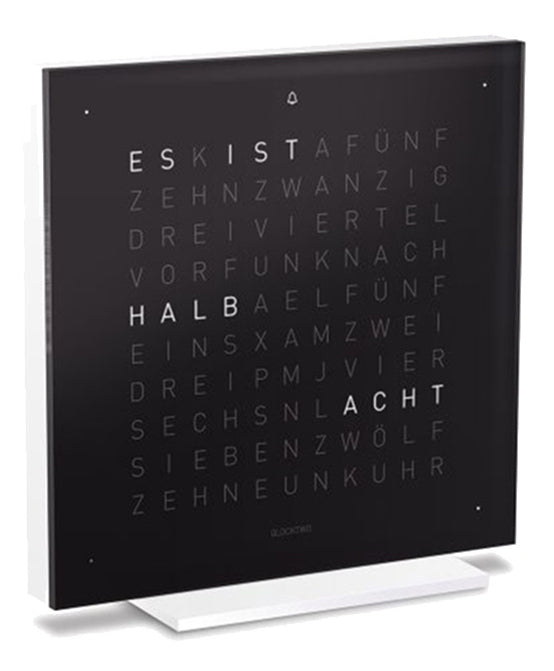 QLOCKTWO Touch Pure Black Ice Tea Table Clock - Black