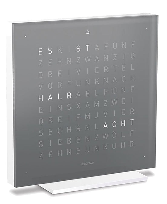 QLOCKTWO Touch Pure Earl Grey Tea Table Clock - Grey