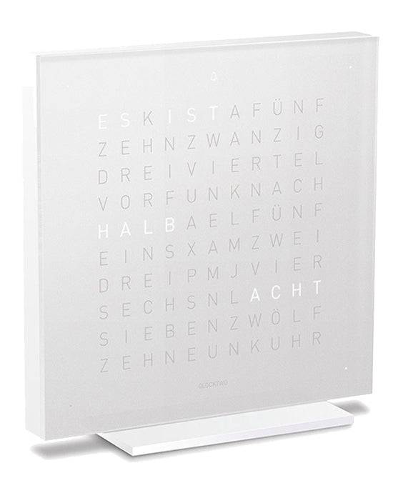 QLOCKTWO Touch Pure Vanilla Sugar Table Clock - White