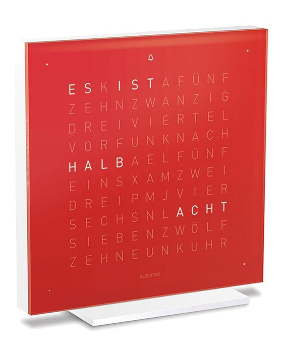 QLOCKTWO Touch Pure Cherry Cake Table Clock - Red