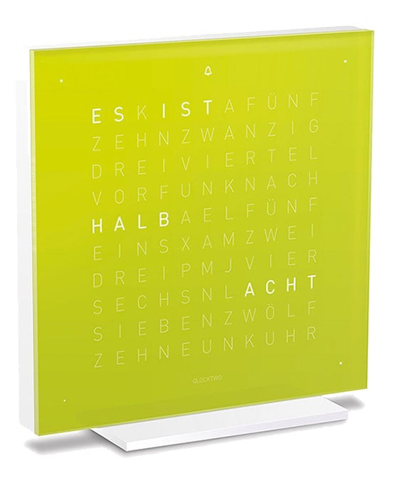QLOCKTWO Touch Pure Lime Juice Table Clock - Yellow