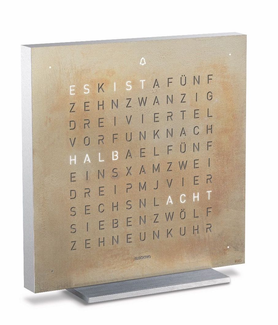 QLOCKTWO Touch Creators Edition Silver And Gold Table Clock - Silver