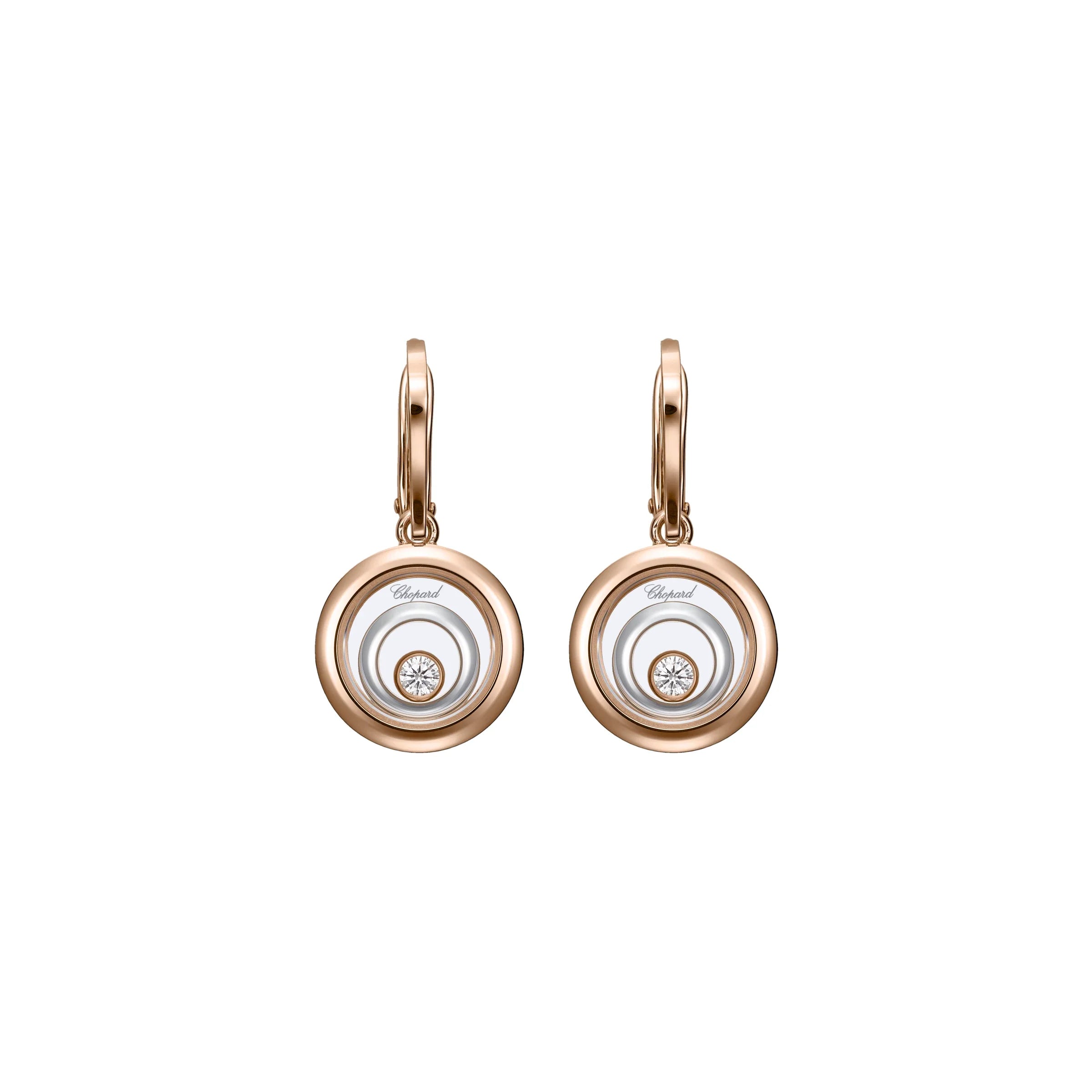 Chopard Happy Spirit 18ct Rose & White Gold 0.19ct Diamond Earrings