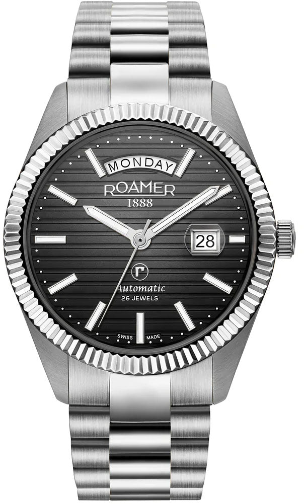 Roamer Watch Primeline Daydate II Black - Black