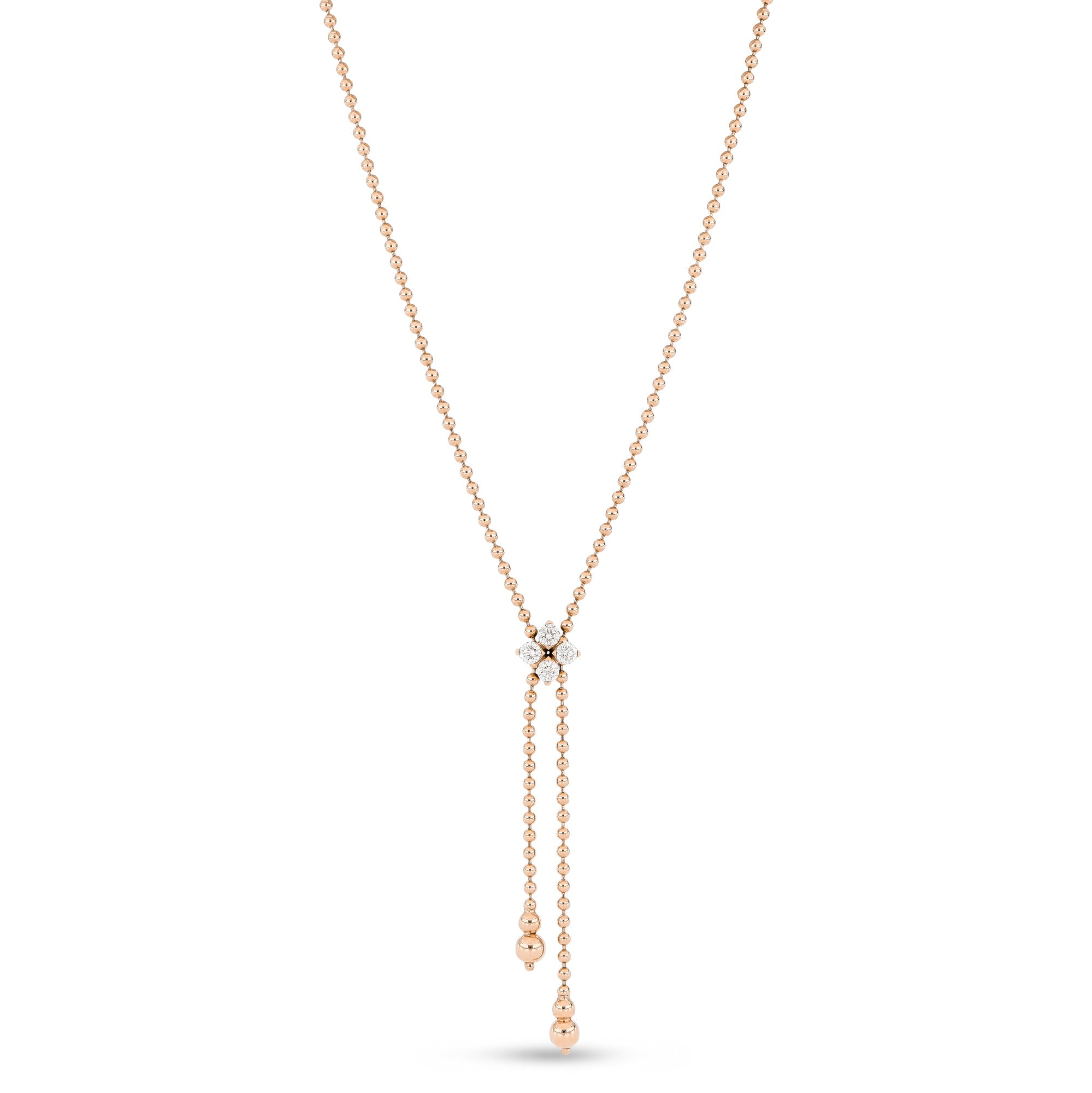 Roberto Coin Love in Verona 18ct Rose Gold Diamond Necklace - Gold