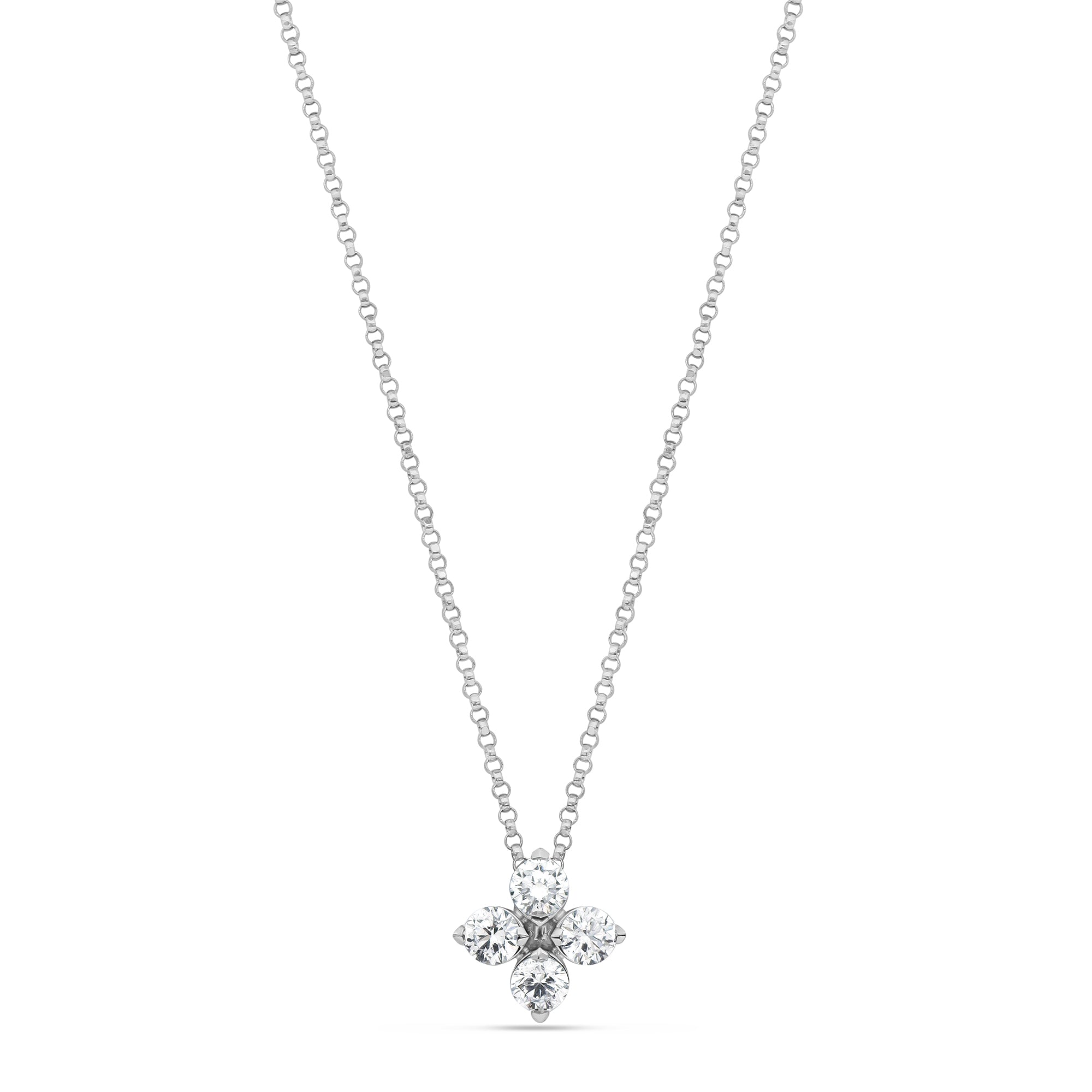 Roberto Coin Love in Verona 18ct White Gold Diamond Pendant Necklace - Gold