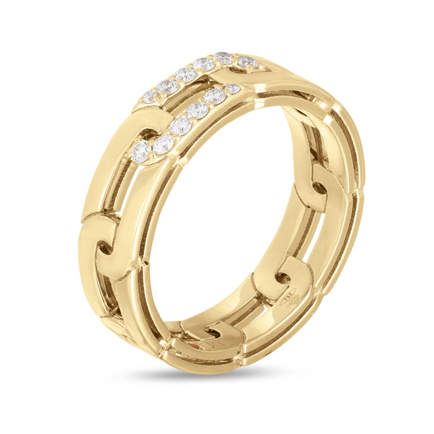 Roberto Coin Navarra 18ct Yellow Gold Diamond Ring - 14-(54)