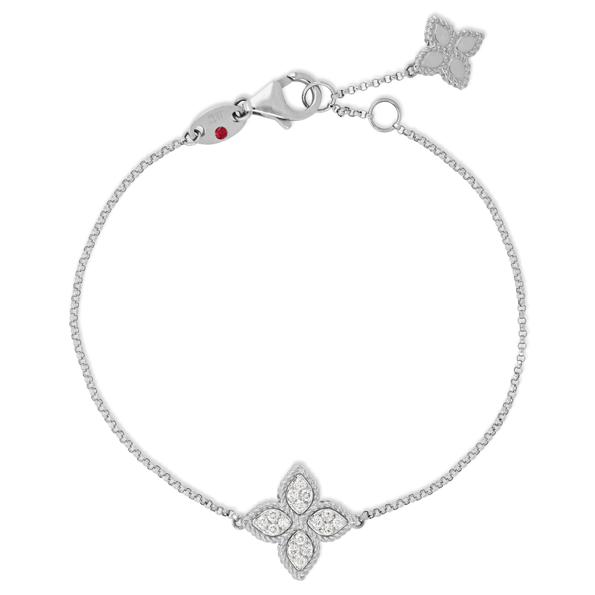 Roberto Coin Princess Flower 18ct White Gold Diamond Bracelet