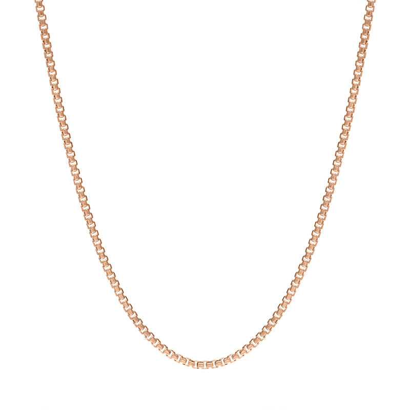 Rose Gold Plated Sterling Silver 30 Inch Box Chain - Gold