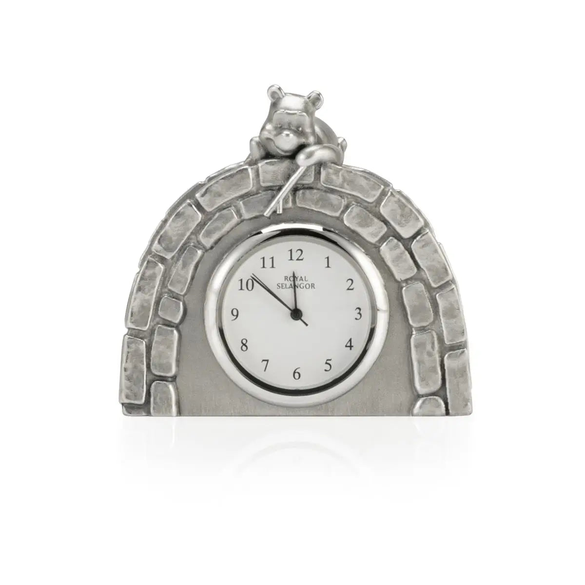 Royal Selangor Pewter Poohsticks Table Clock
