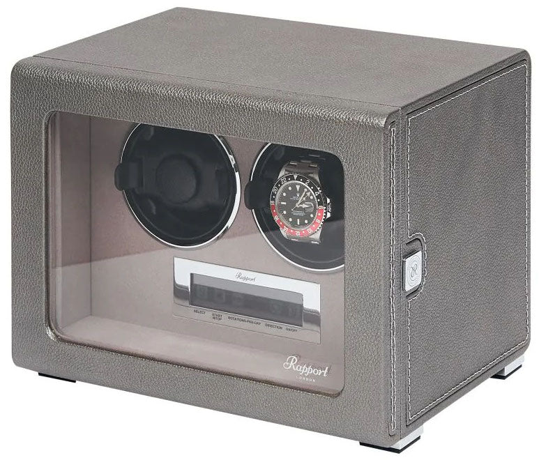 Rapport Watch Winder Quantum Quad Two Leather Grey - Grey