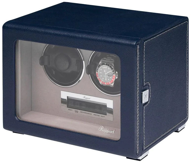 Rapport Watch Winder Quantum Quad Two Leather Blue - Blue